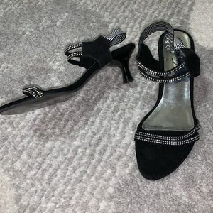 Black Velvet Studded heels